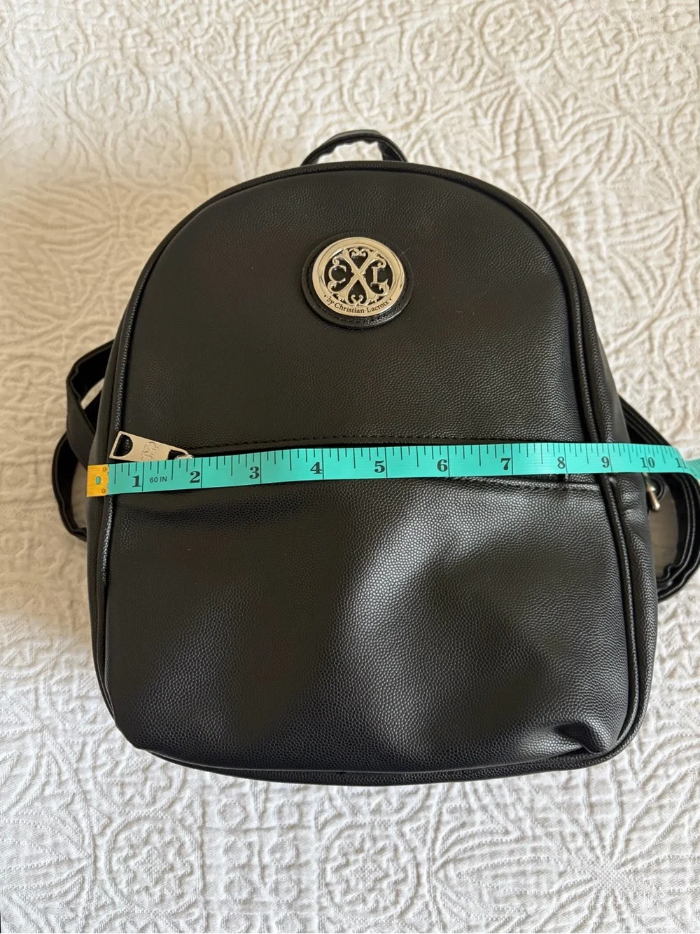 NWT CXL by Christian Lacroix Pine Caviar Backpack Black with Silver Hardware